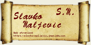 Slavko Maljević vizit kartica